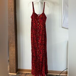 Alya Size Large Red Leopard Maxi Dress